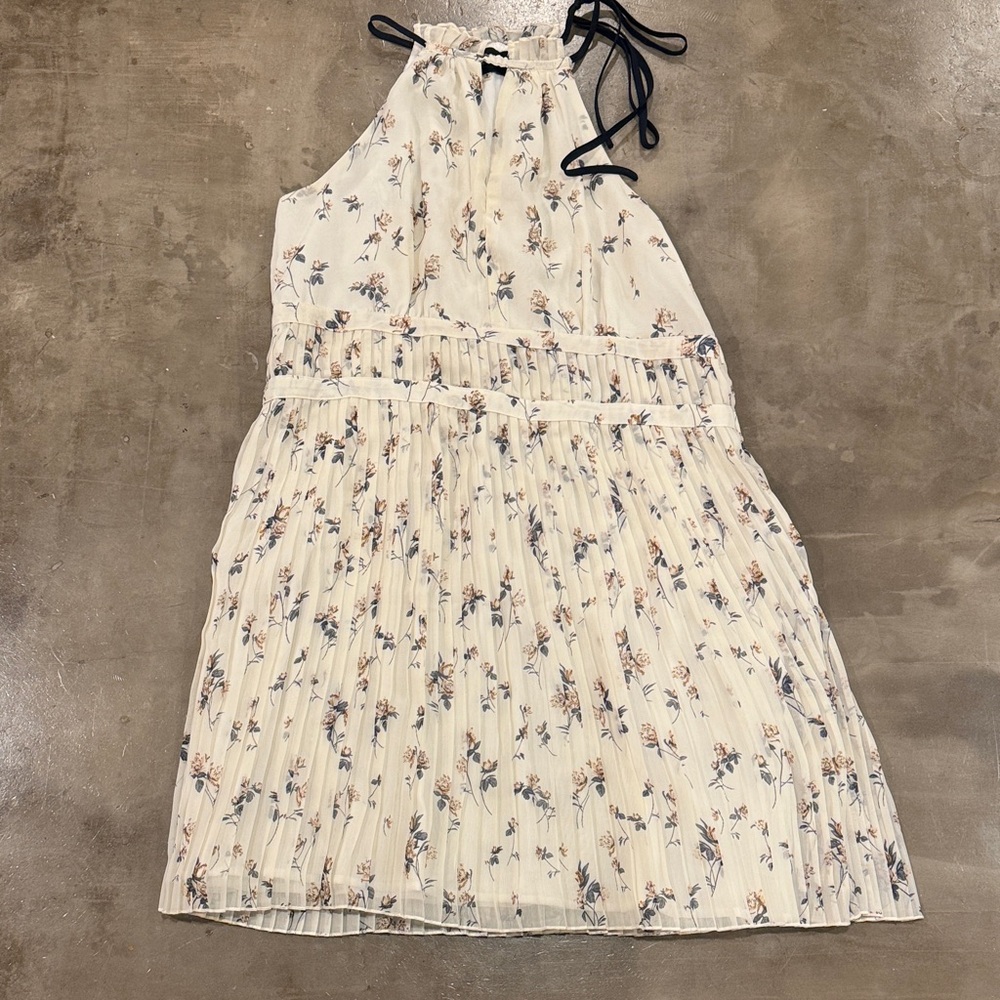 Sugarlips Cream and Floral Ruffle Collar Dress